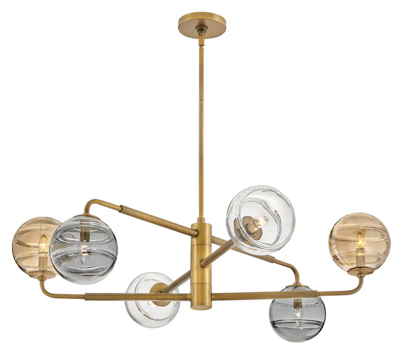 Oberon 6L chandelier - FR30506HBR